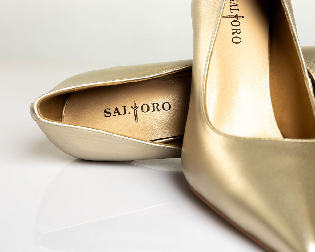 Capri - Golden High Heel Pumps